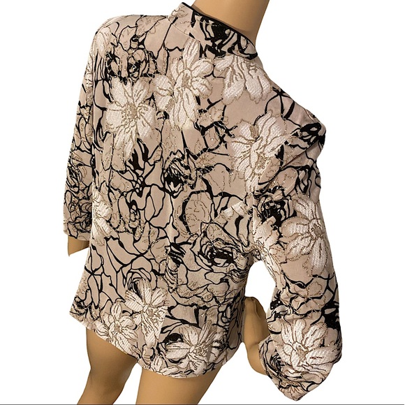 ๐ ALEX EVENINGS  | GLITTERY FLORAL FORMAL TOP - Picture 6 of 17